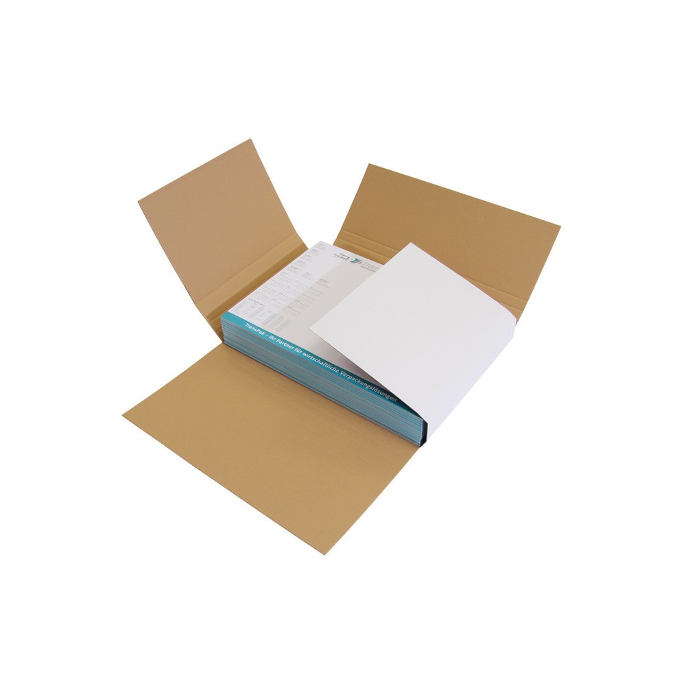 Image of  Variabel durch Höhenrillungen bei 30, 60 und 90 mmWellpapp-Kreuzverpackung, 425 x 600 x 10-120 mm ( L x B x H ), weiss, DIN A2 Wellpapp-Kreuzverpackung, 425 x 600 x 10-120 mm ( L x B x H ), weiss, DIN A2