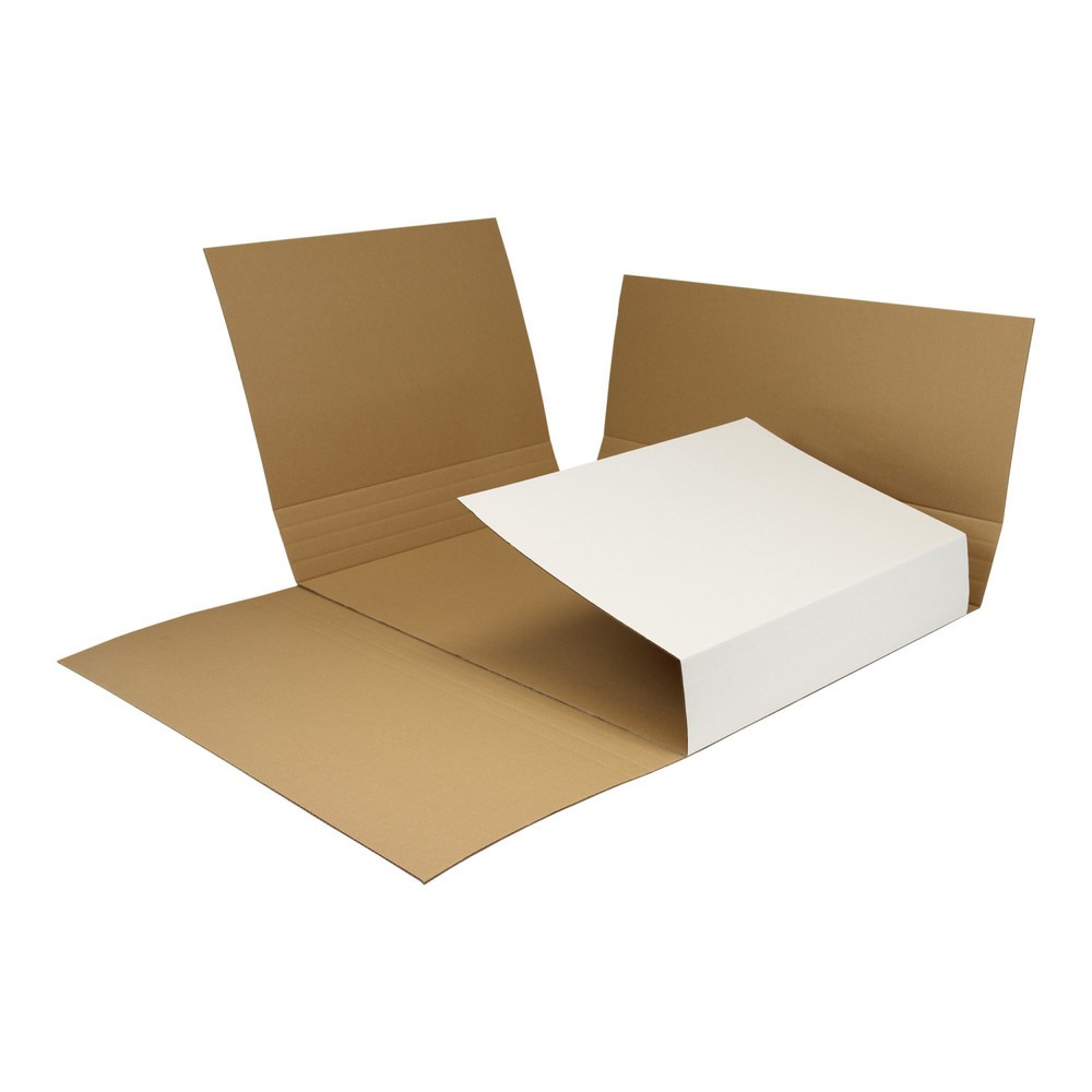 Image of  Variabel durch Höhenrillungen bei 30, 60 und 90 mmWellpapp-Kreuzverpackung, 850 x 605 x 10-120 mm ( L x B x H ), weiss, DIN A1 Wellpapp-Kreuzverpackung, 850 x 605 x 10-120 mm ( L x B x H ), weiss, DIN A1
