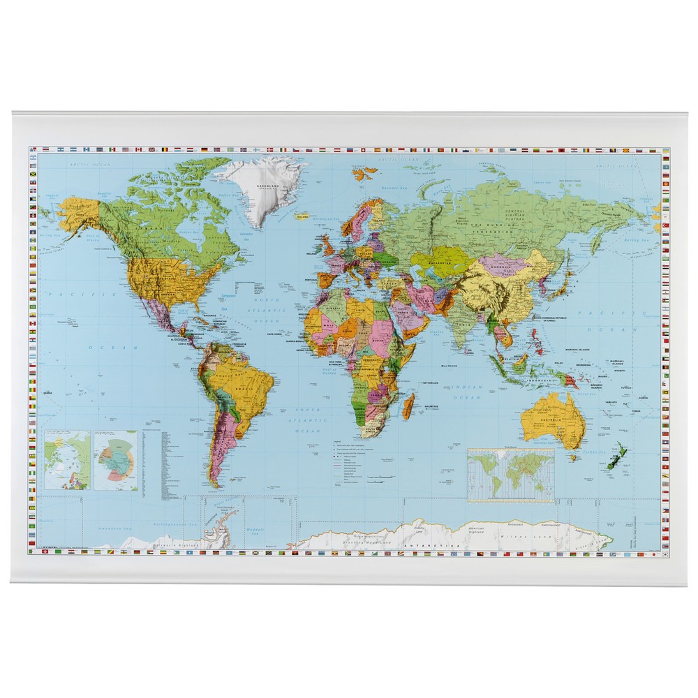 Image of  Unempfindlich gegen Feuchtigkeit und SchmutzWeltkarte FRANKEN, HxB 1.000 x 1.400 mm Weltkarte FRANKEN, HxB 1.000 x 1.400 mm