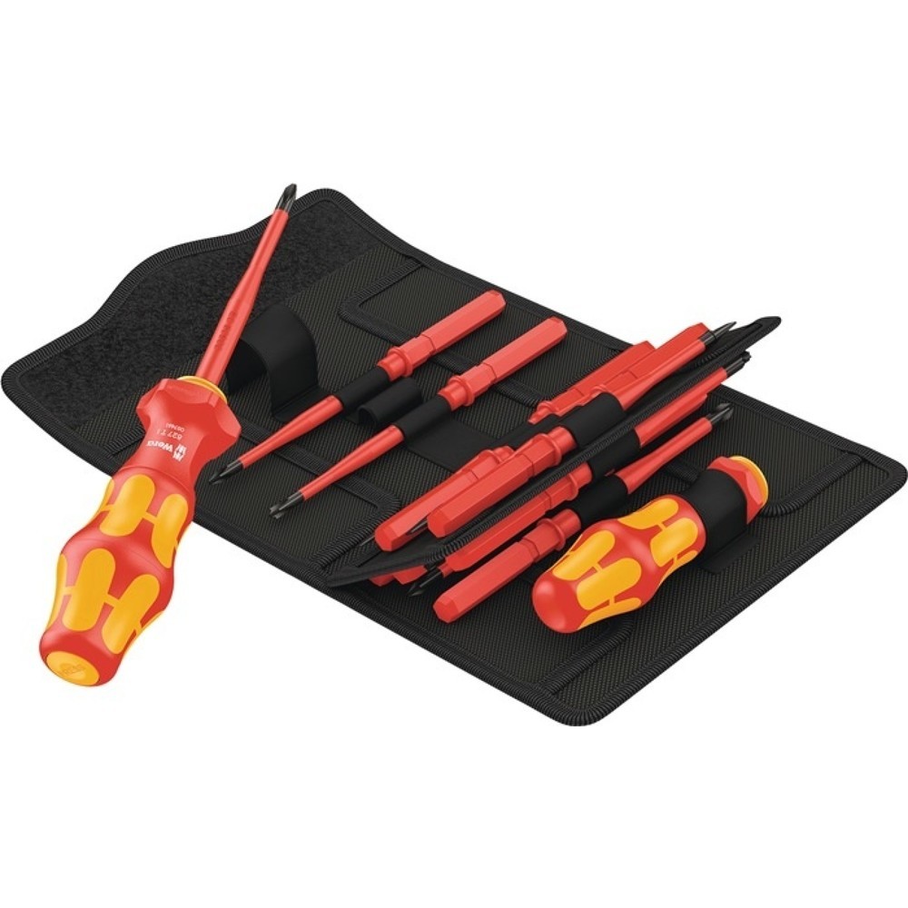 Image of  Material: legierter WerkzeugstahlWERA Schraubendrehersatz KK Turbo i 1, mit Wechselklingen VDE, 16-teilig WERA Schraubendrehersatz KK Turbo i 1, mit Wechselklingen VDE, 16-teilig