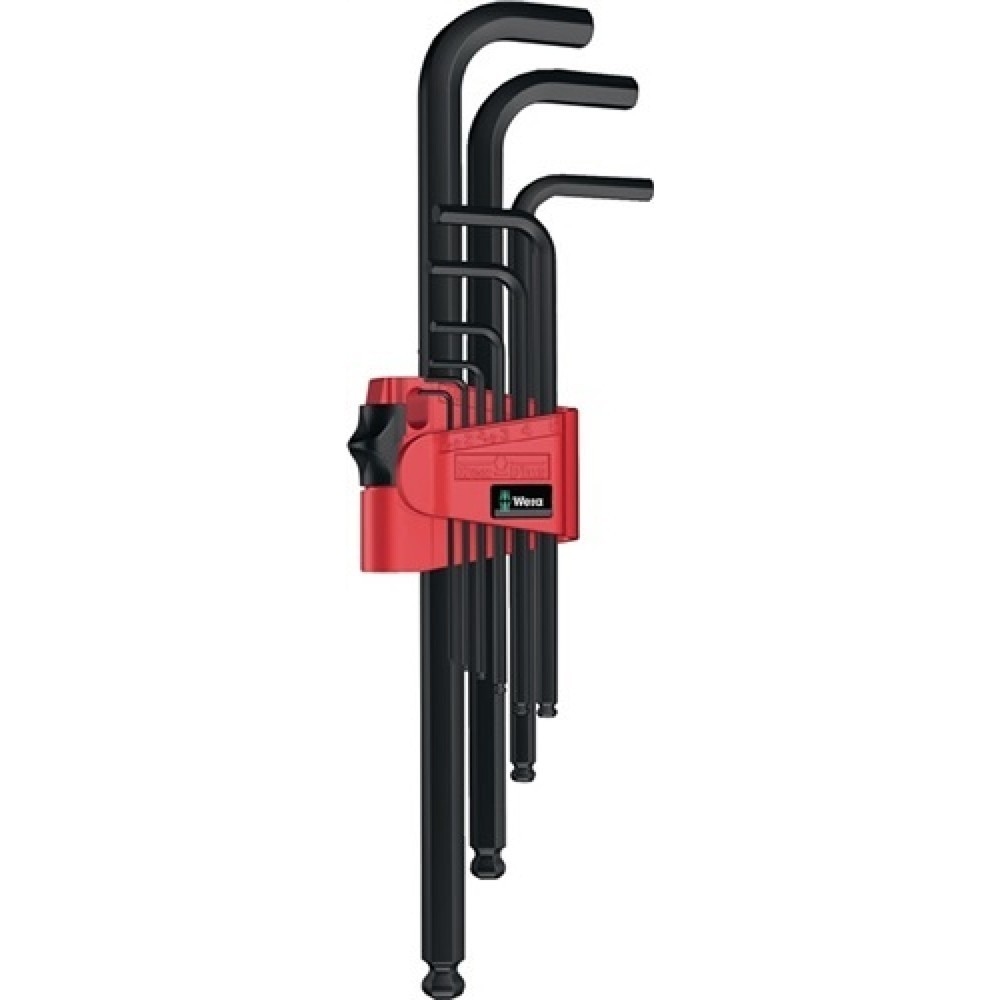 Image of  Bestückung: SW 1,5 - 10mmWinkelschraubendrehersatz 9tlg.m.Kugelkopf extral.6KT SW 1,5-10mm black laser 95 Winkelschraubendrehersatz 9tlg.m.Kugelkopf extral.6KT SW 1,5-10mm black laser 95