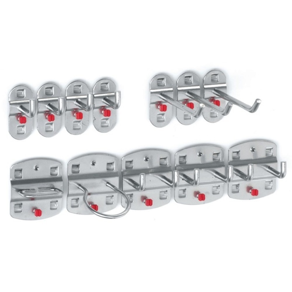 Image of  Inhalt: 12-tlg.Werkzeughalter, 9 div. Haken/3 Doppelhaken 12-tlg., BxHmm Werkzeughalter, 9 div. Haken/3 Doppelhaken 12-tlg., BxHmm