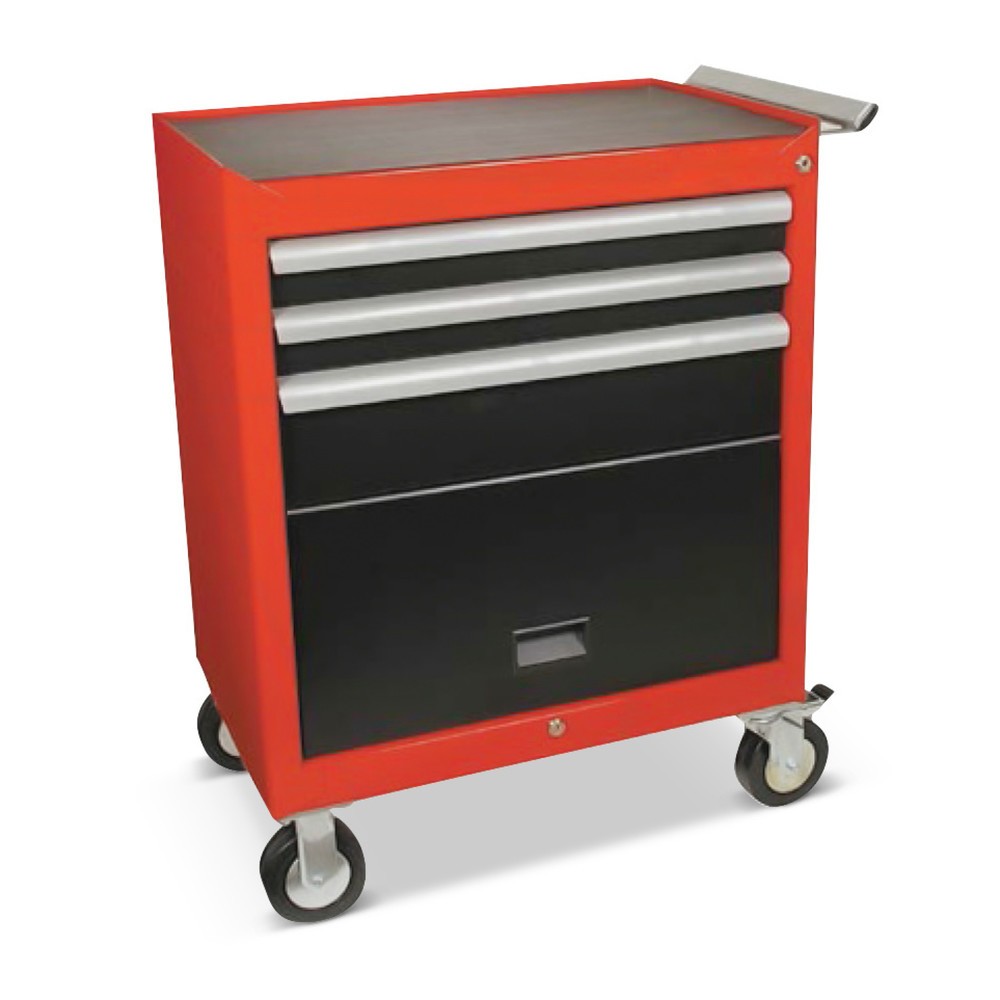 Image of Stabiler Werkstattwagen aus Stahlblech mit 500 kg Tragkraft Sämtliches Werkzeug gut sortiert und griffbereit unterbringen: in dem Werkzeugwagen WE. Der Werkstatt-Rollwagen verfügt über eine Vielzahl kugelgelagerter Schubfächer (Breite 568 mm), die komplet