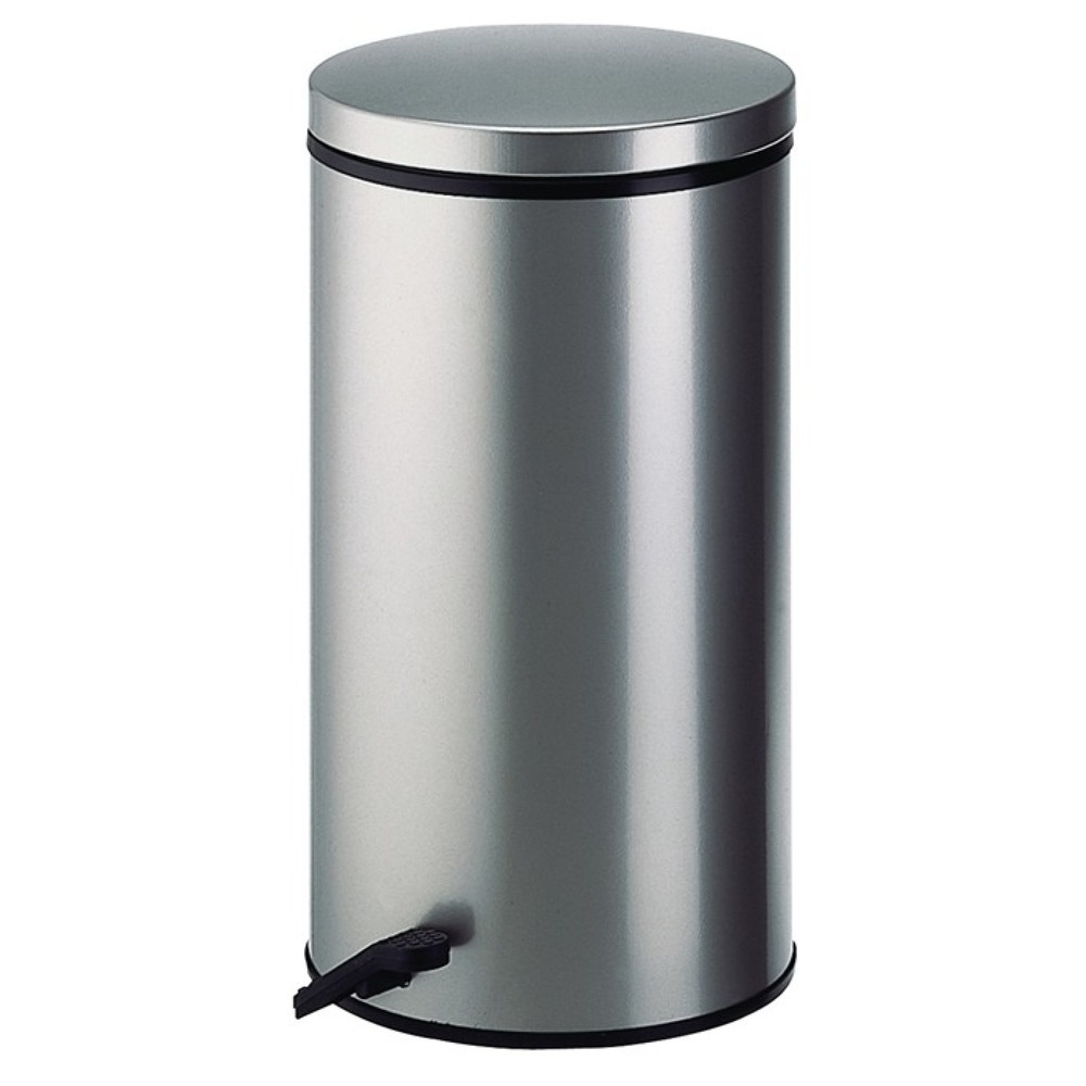 Image of  Deckelausführung: StahlblechWESCO Tretabfallsammler 32l D310xH570mm Stahlbl.neusilber WESCO Tretabfallsammler 32l D310xH570mm Stahlbl.neusilber