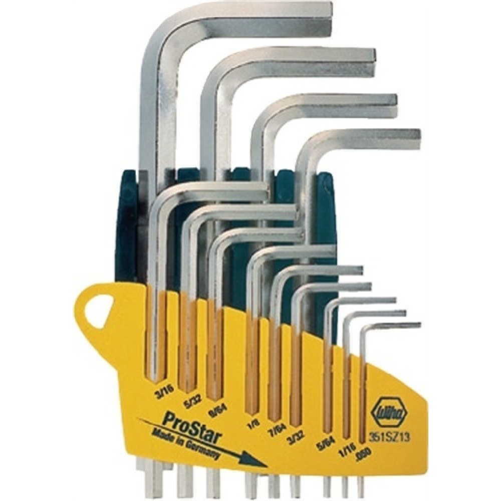 Image of  Bestückung: SW 0,05″ (1,27 mm)- 3/8″ (9,53 mm)Winkelschraubendrehersatz 13tlg. 6KT 0.05-1/16-5/64-3/32-7/64Zoll ProStar Winkelschraubendrehersatz 13tlg. 6KT 0.05-1/16-5/64-3/32-7/64Zoll ProStar