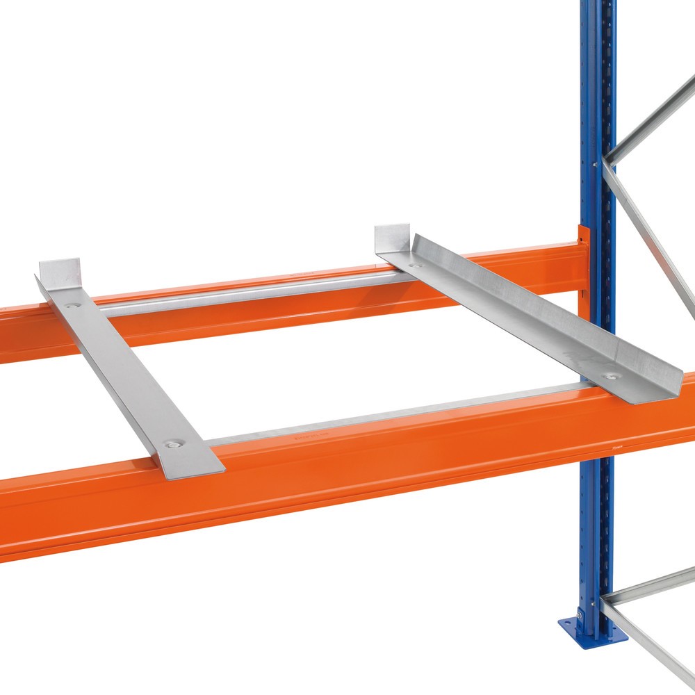 Image of Winkelauflagen für Palettenregale – für sichere Warenlagerung Mit diesen Paletten-Auflagen rüsten Sie Ihre Lagerregale auf. Sie können darauf neben Paletten auch Gitterboxen und andere Behälter sicher unterbringen. Die Winkelauflagen verfügen an 2 Seiten 