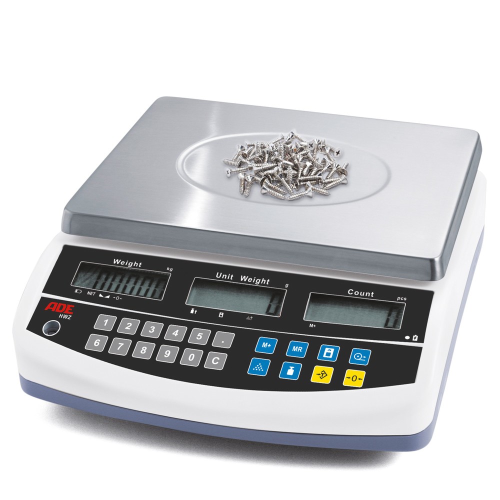 Image of Robuste Industrie-Zählwaage ADE aus Edelstahl Mengenwaagen wie die Zählwaage ADE finden sich in vielen Industriebetrieben. Mit ihr ermitteln Sie schnell und präzise die Stückzahl grösserer Artikelmengen. Die Zählwaage ADE ist für den Einsatz in der Indust