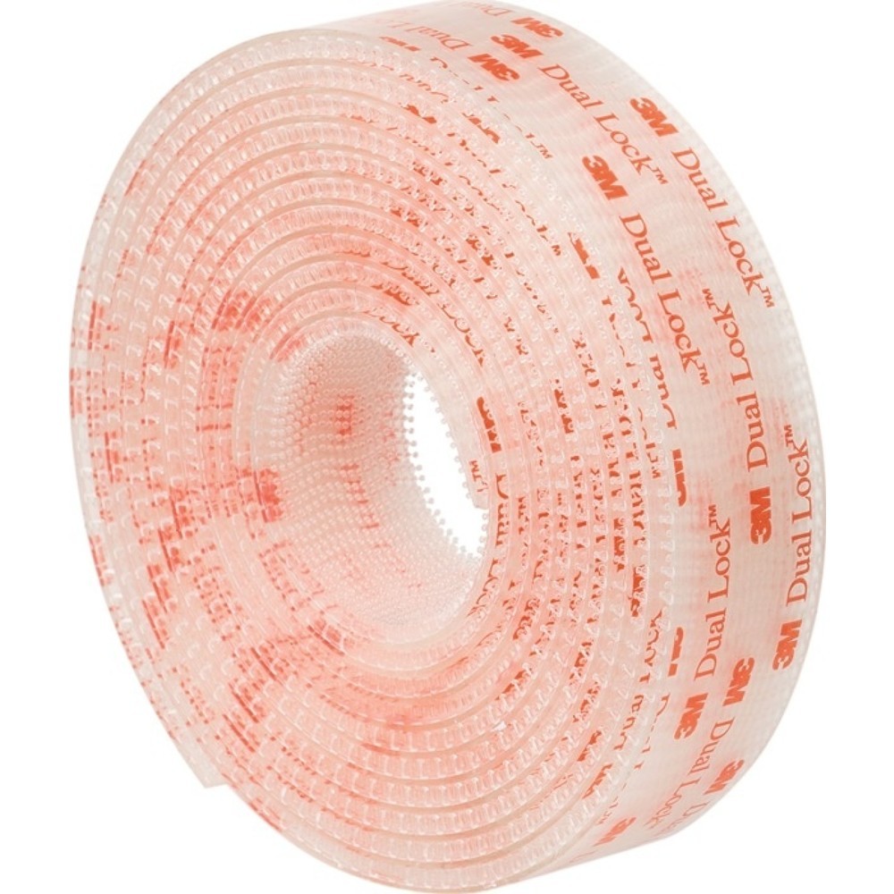 Illustration du produit: 3M™ Système de fixation amovible Dual Lock SJ356B, longueur 2,5 m largeur 25 mm, translucide, blister