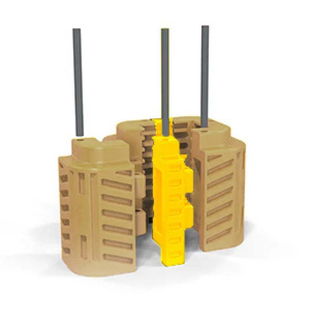 Illustration du produit: A-SAFE Entretoises en MEMAPLEX® pour la protection contre les chocs pour colonnes FlexiShield, jaune, largeur 100 mm