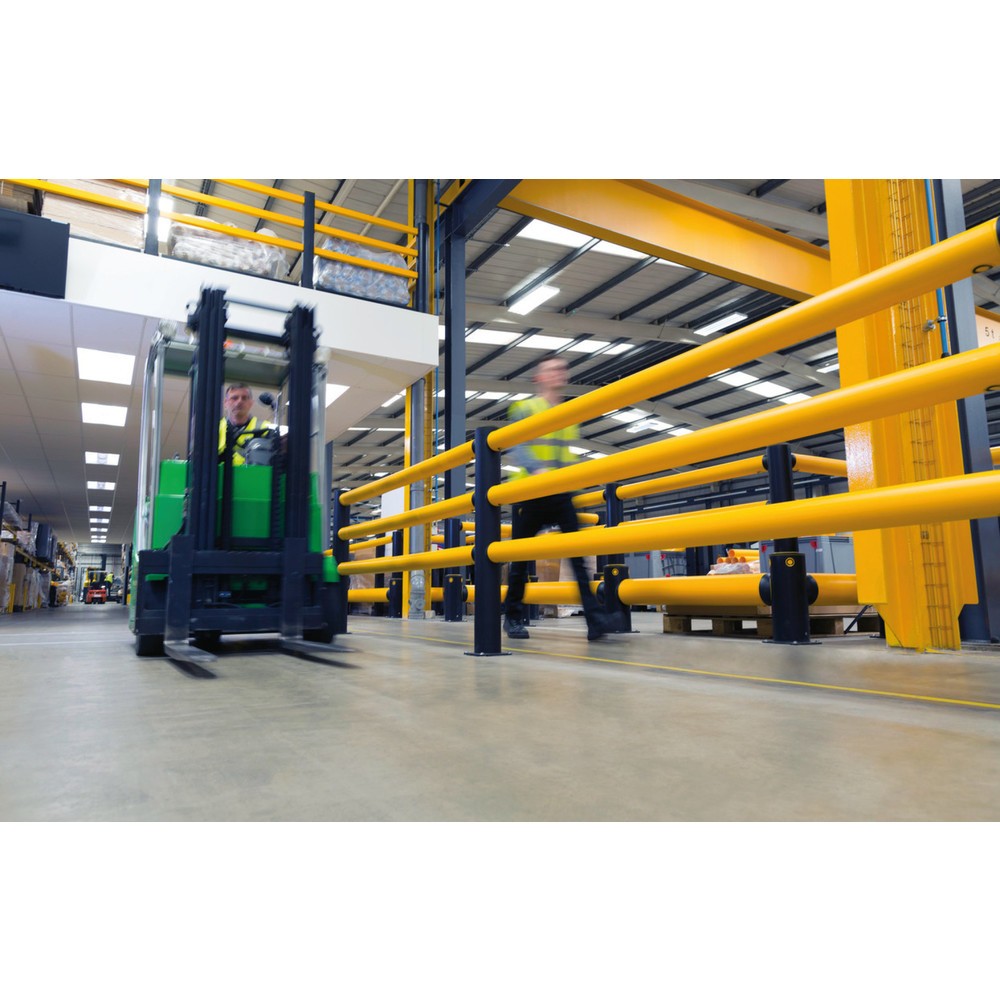 Produktabbildung Nr. 2: A-SAFE Endpfosten für Rammschutzgeländer iFlex als Fusswegtrennung aus MEMAPLEX®, Innen- und Aussenbereich, HxB