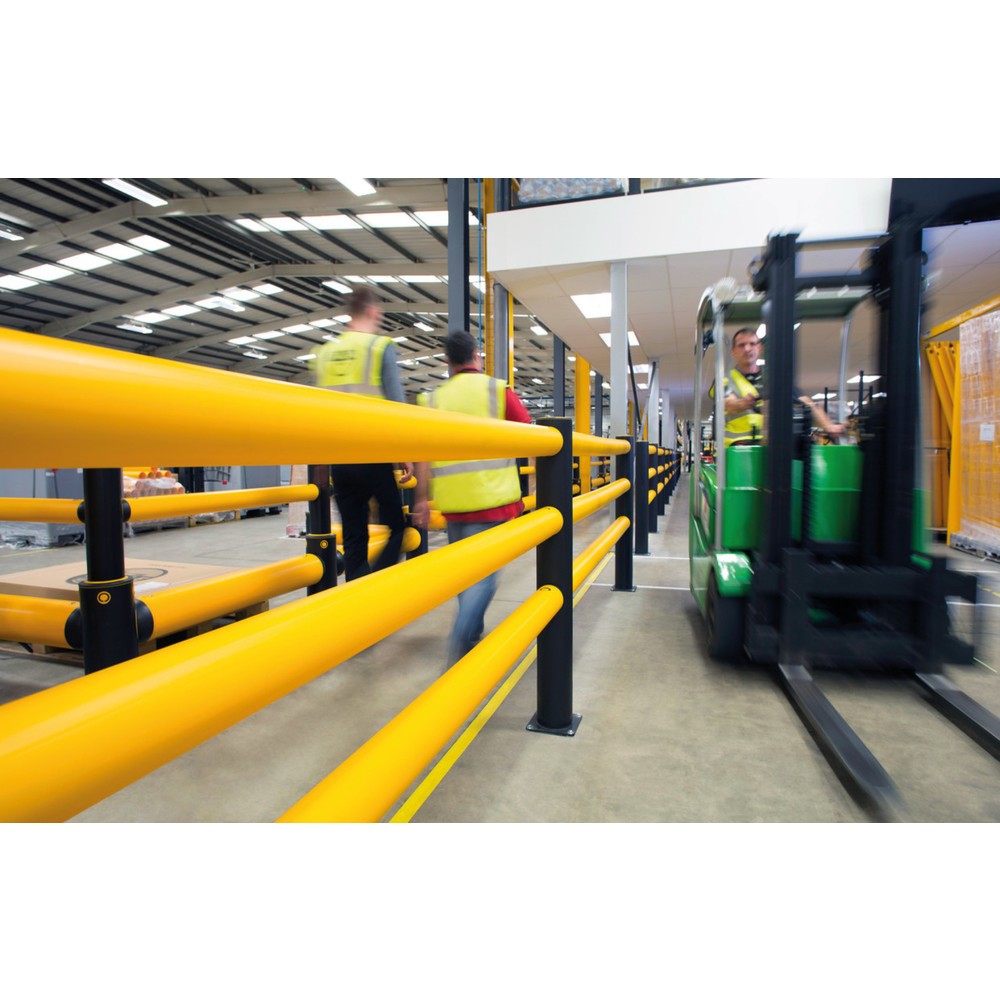 Produktabbildung Nr. 3: A-SAFE Endpfosten für Rammschutzgeländer iFlex als Fusswegtrennung aus MEMAPLEX®, Innen- und Aussenbereich, HxB