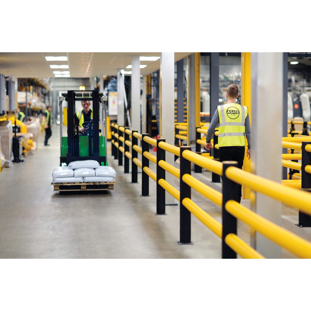 Produktabbildung Nr. 4: A-SAFE Endpfosten für Rammschutzgeländer iFlex als Fusswegtrennung aus MEMAPLEX®, Innen- und Aussenbereich, HxB