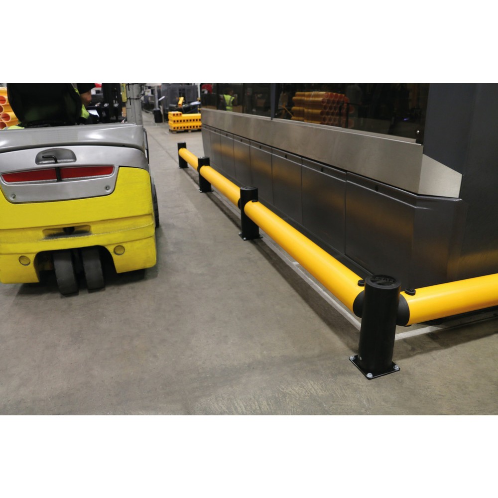 Produktabbildung Nr. 3: A-SAFE Poteau d’extrémité pour rambarde de protection contre les chocs eFlex utilisée comme barrière de circulation en MEMAPLEX®, pour l’intérieur et l’extérieur, Hxl