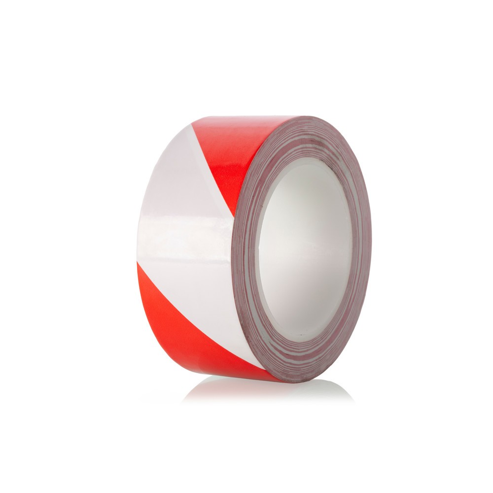 Illustration du produit: A.M.P.E.R.E. Bodenmarkierungsband Traffic Tape Extra, Stärke 0,2 mm, Breite 50 mm, Länge 30 m, rot/weiß