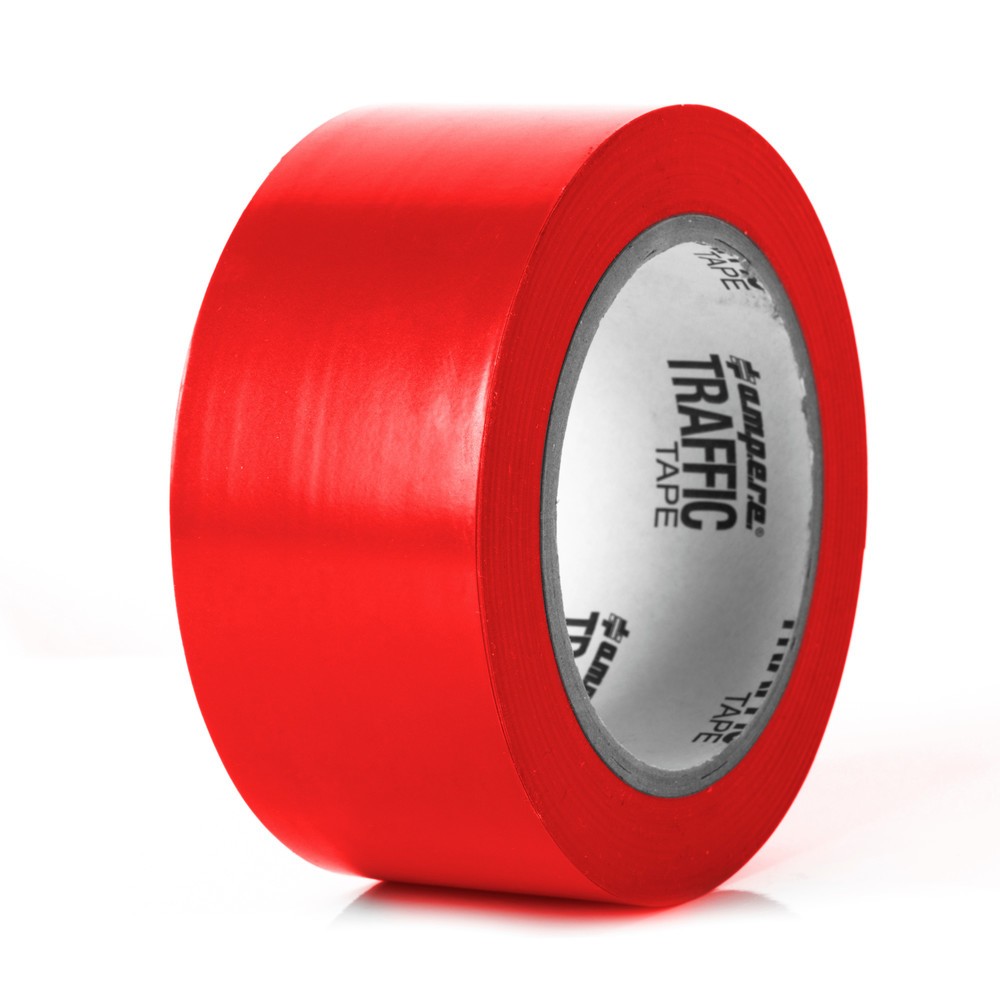 Produktabbildung: A.M.P.E.R.E. Bodenmarkierungsband Traffic Tape Standard, Breite 50 mm, Stärke 0,15 mm, Länge 33 m, rot