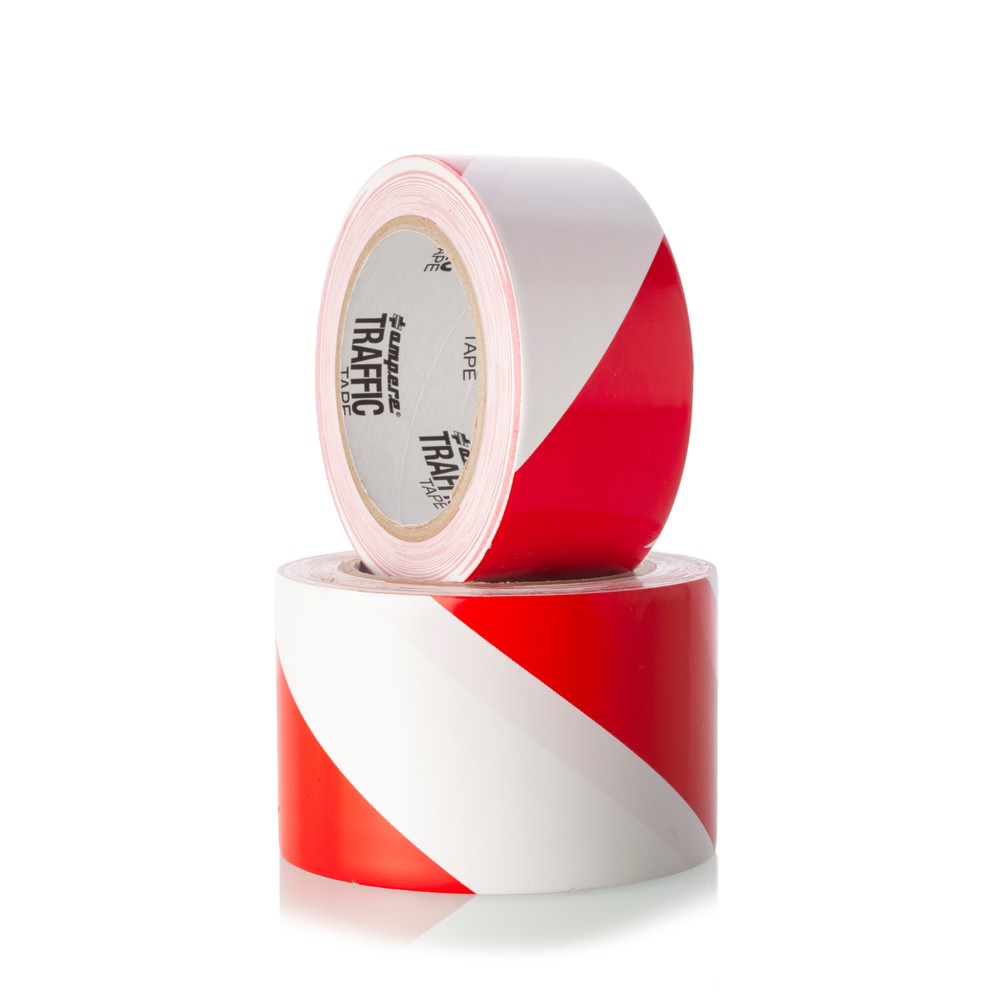 Produktabbildung Nr. 2: A.M.P.E.R.E. Bodenmarkierungsband Traffic Tape Standard, Breite 75 mm, Stärke 0,15 mm, Länge 33 m, rot/weiss