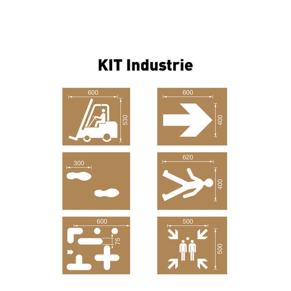 Illustration du produit: A.M.P.E.R.E. Jeu de pochoirs pour l’industrie