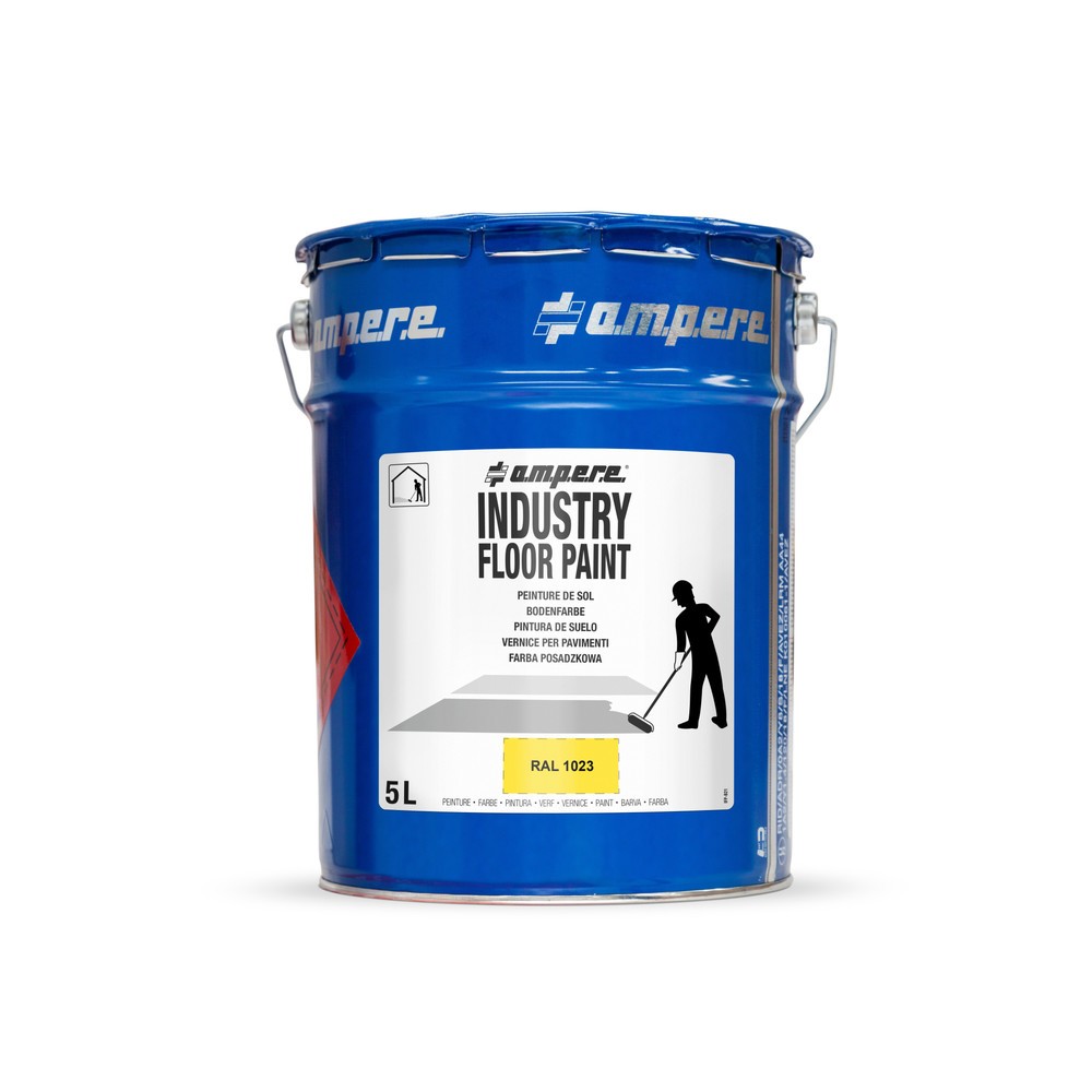 Illustration du produit: A.M.P.E.R.E. Peinture de marquage au sol Traffic Floor Paint, 5 l, jaune