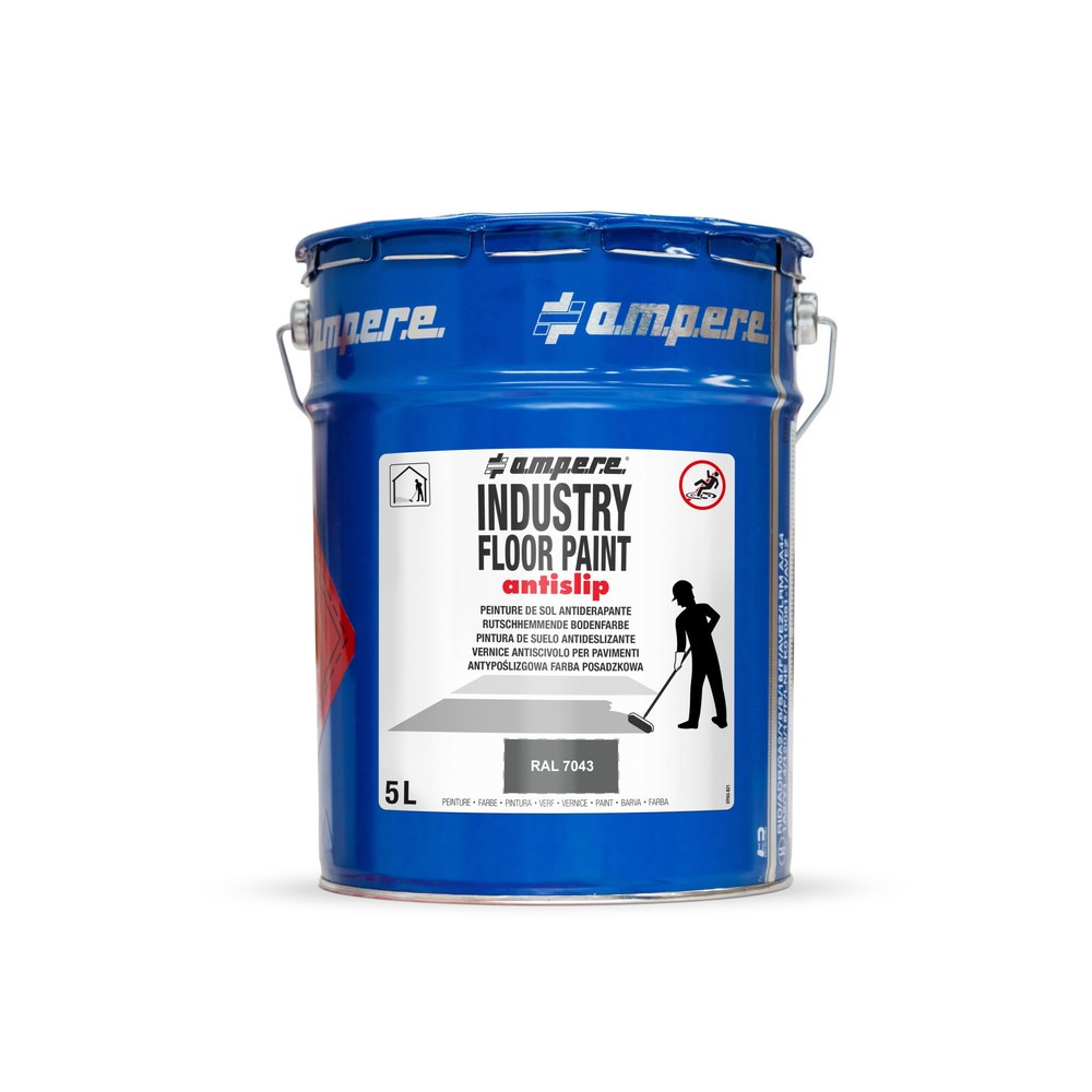 Illustration du produit: A.M.P.E.R.E. Peinture de marquage au sol Traffic Floor Paint antidérapante, 5 l, gris