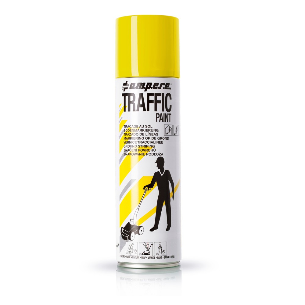Illustration du produit: A.M.P.E.R.E. Peinture de marquage TRAFFIC 0,5 l, jaune