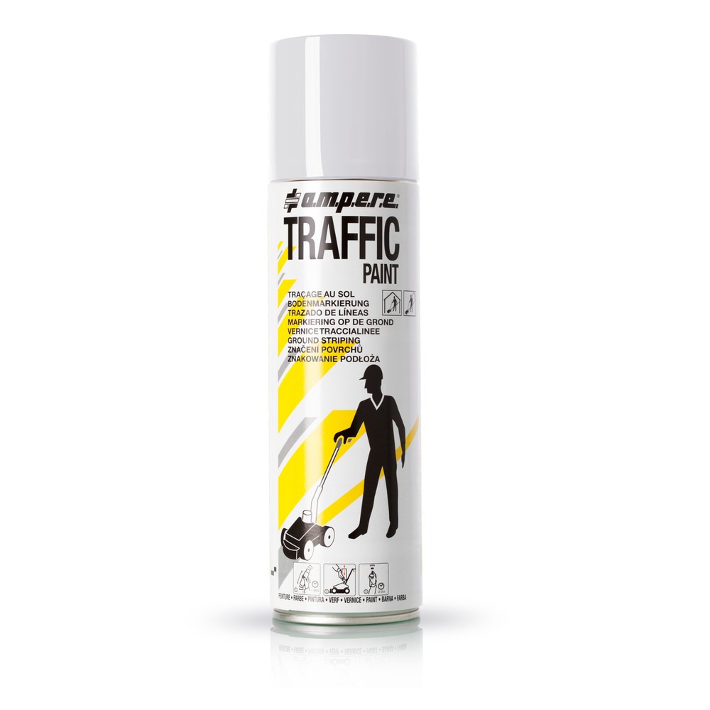 Illustration du produit: A.M.P.E.R.E. Peinture de marquage TRAFFIC 0,5 l, blanc