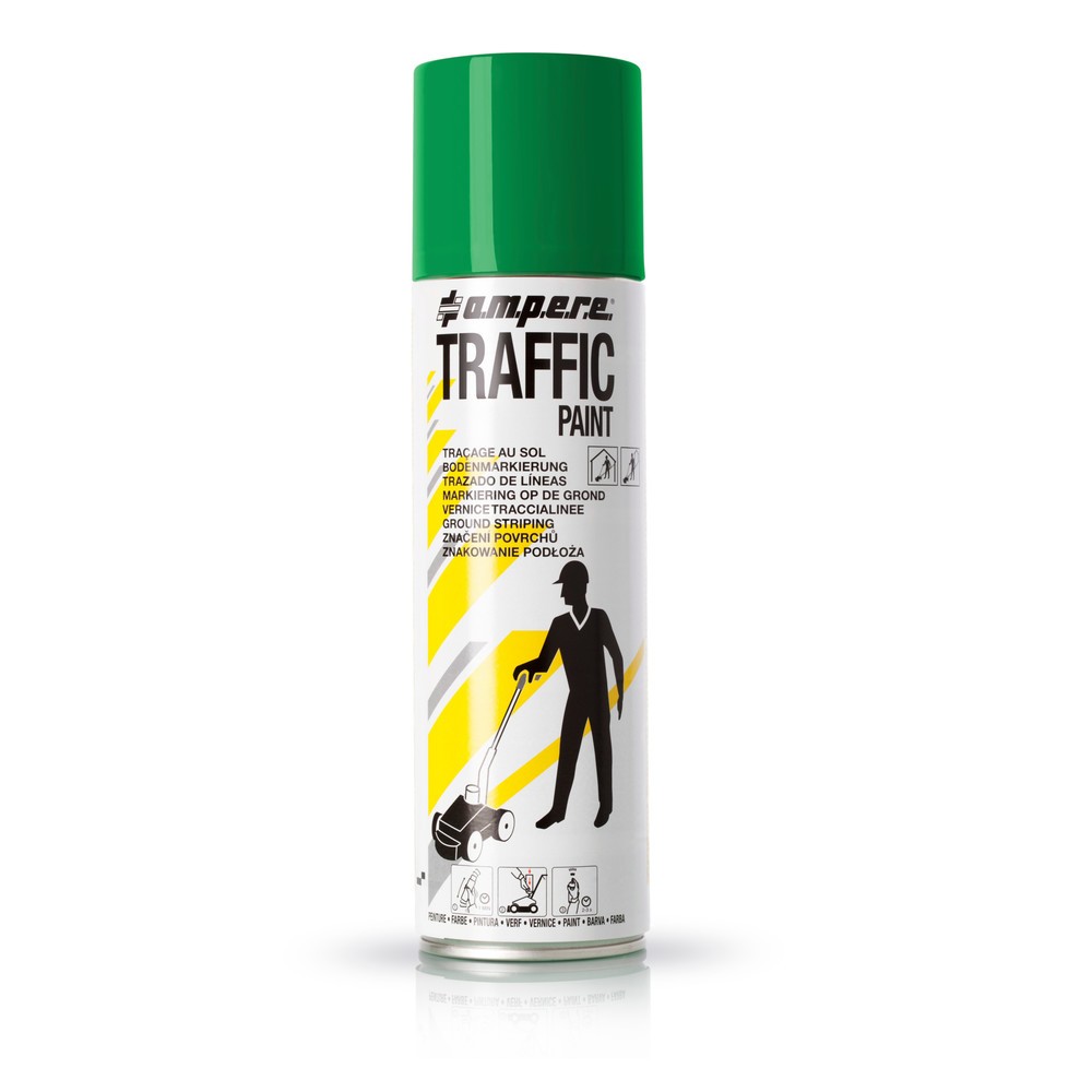 Illustration du produit: A.M.P.E.R.E. Peinture de marquage TRAFFIC 0,5 l, vert