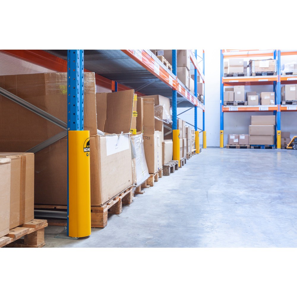 Produktabbildung Nr. 3: A.M.P.E.R.E. Protection contre les chocs pour rayonnages Rack Mammut®, en plastique, jaune signalisation, modèle M, cote intérieure Hxl 600 x 90-110 mm