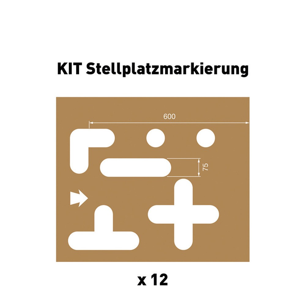 Produktabbildung: A.M.P.E.R.E. Schablonen-Set Stellplatzmarkierung
