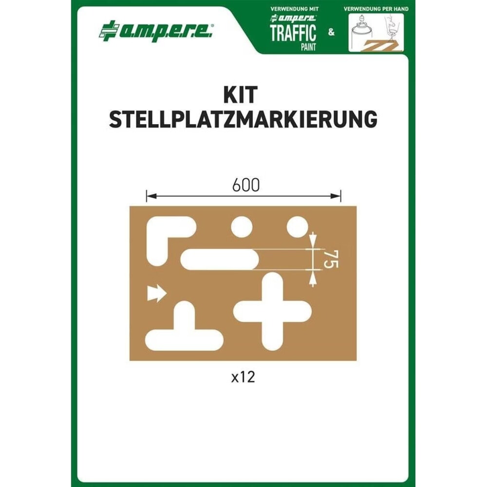 A.M.P.E.R.E. Schablonen-Set Stellplatzmarkierung Produktabbildung: A.M.P.E.R.E. Schablonen-Set Stellplatzmarkierung