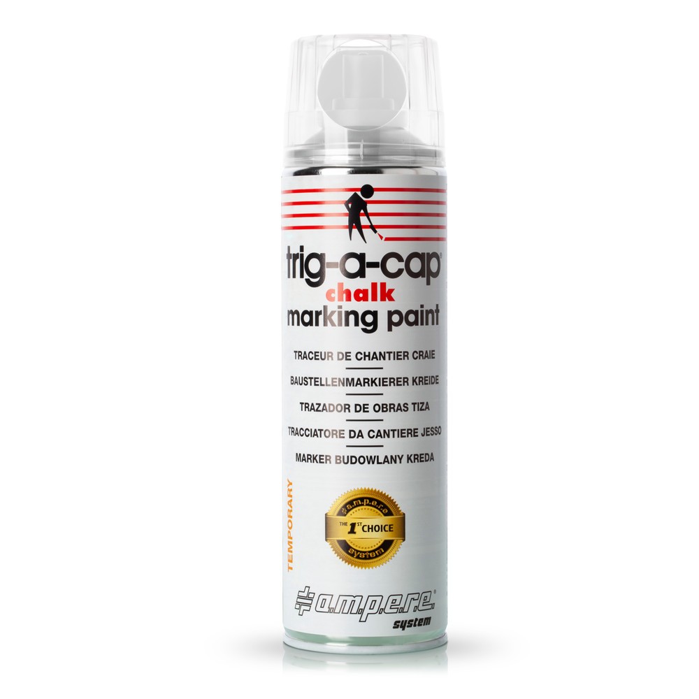Illustration du produit: A.M.P.E.R.E. Spray de craie trig-a-cap® chalk, 500 ml, 12 pcs/UV, blanc