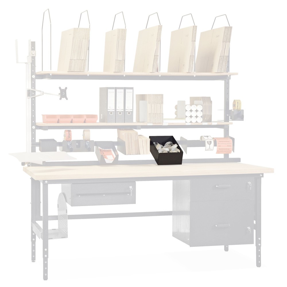 Produktabbildung: Ablage für Kleinteile, geneigt, für Packtisch, lichtgrau
