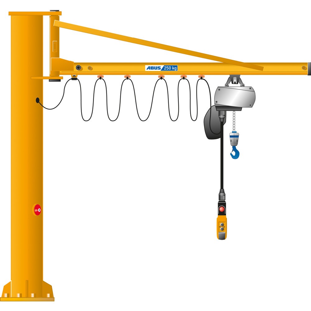 ABUS Schwenkkran LS, Säulenausführung, Dübelplatte, 270° Schwenkbereich, Ausladung 5 m, TK 250 kg Produktabbildung: ABUS Schwenkkran LS, Säulenausführung, Dübelplatte, 270° Schwenkbereich, Ausladung 5 m, TK 250 kg