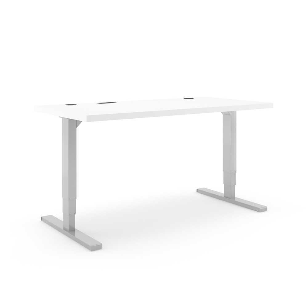 Illustration du produit: Actiforce Bureau Elements Solid 1600, réglable en hauteur électriquement, blanc / argenté