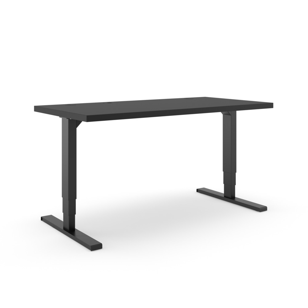 Illustration du produit: Actiforce Bureau Elements Solid 1600, réglable en hauteur électriquement, noir / noir