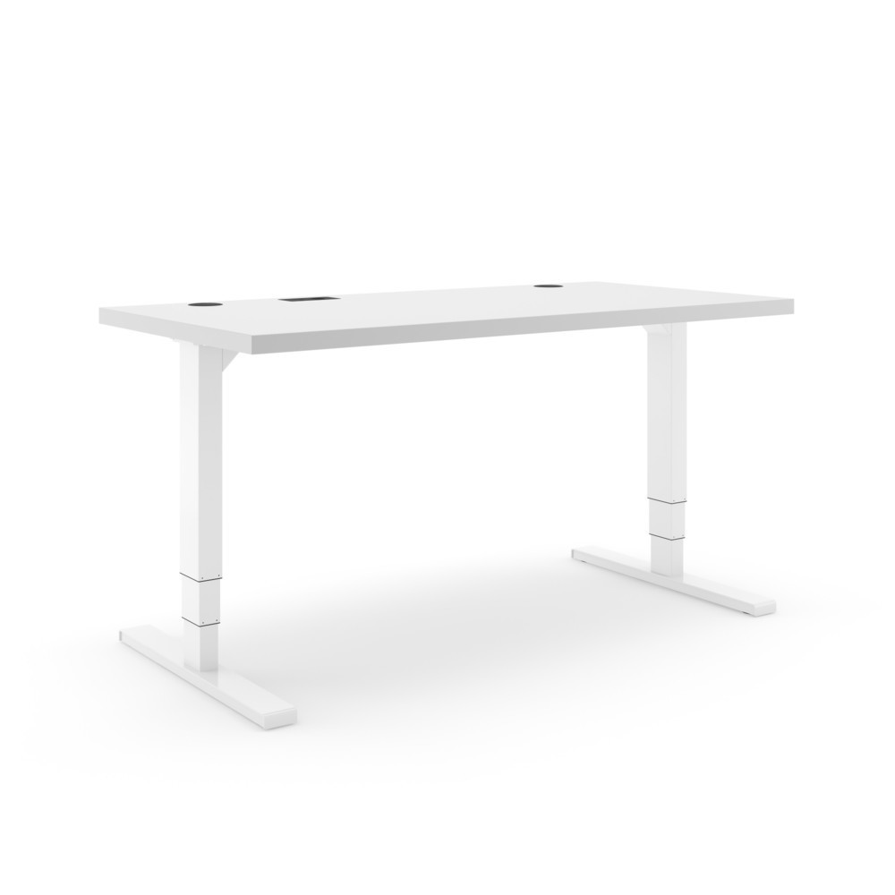 Illustration du produit: Actiforce Bureau Elements Solid 1600, réglable en hauteur électriquement, gris platine / blanc