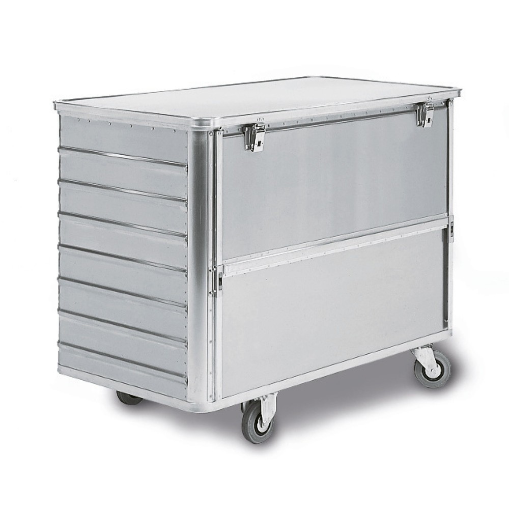 Produktabbildung Nr. 1: Gmöhling Alu-Kastenwagen mit halb absenkbarer Wand, 650 Liter, mit Deckel