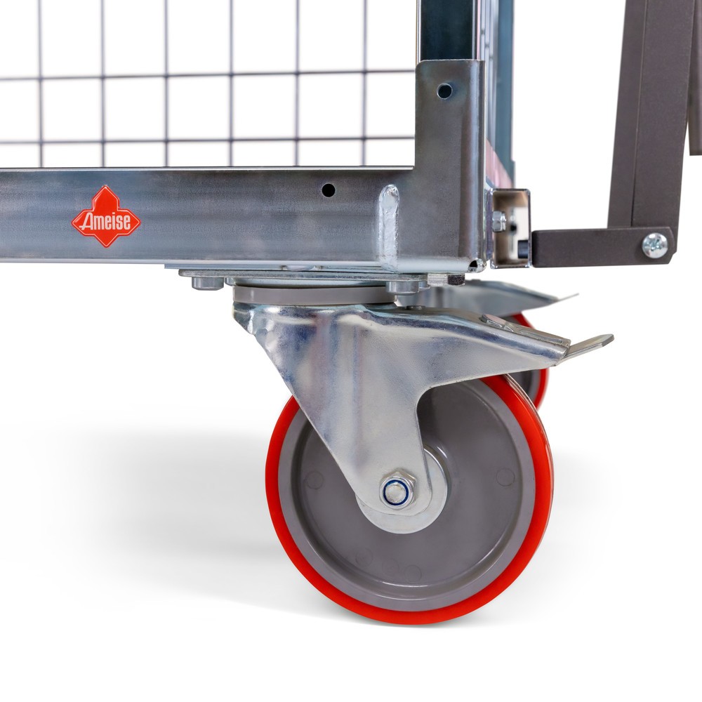Produktabbildung Nr. 2: Chariot de préparation de commandes Ameise® AK-XL, 3 parois grillagées, 1 plateau intermédiaire inclus, HxlxP 1 605 x 830 x 1,330 mm