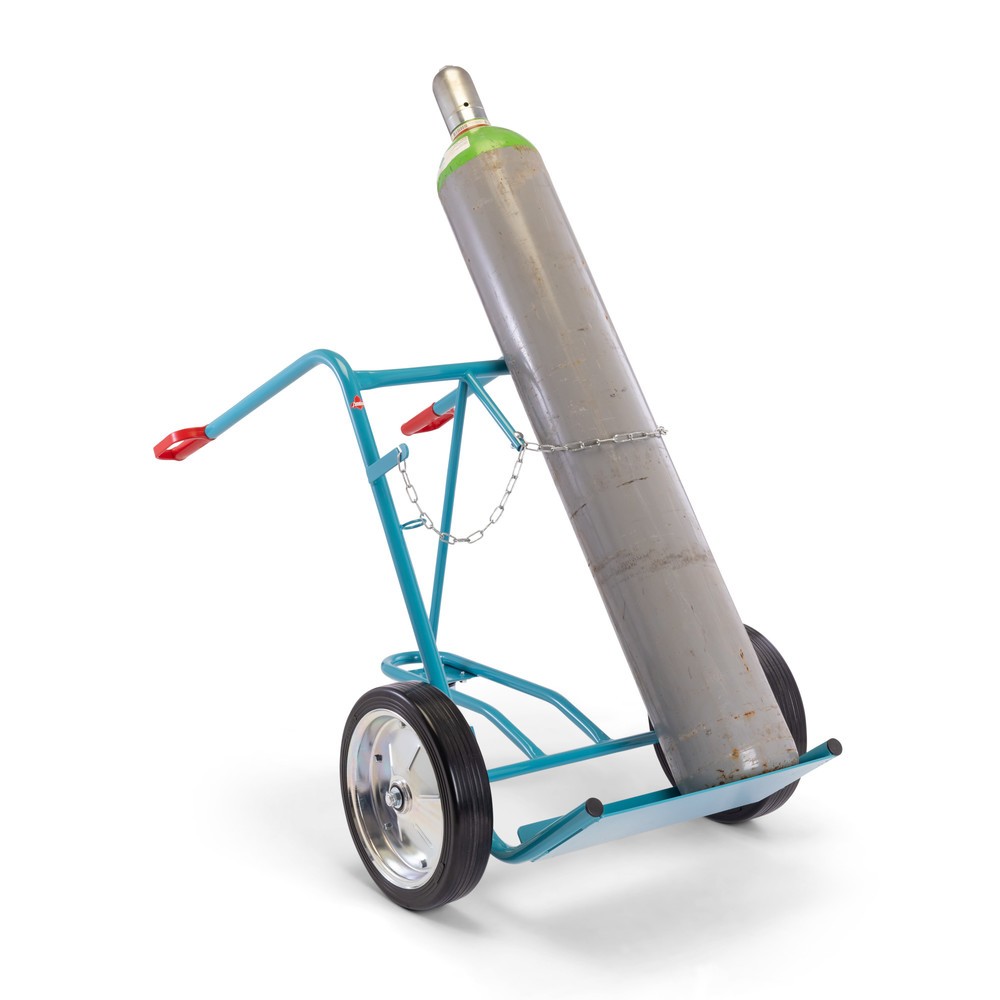 Illustration du produit: Diable pour bouteilles en acier Ameise®, pour 2 bouteilles de 40-50 litres, roue stabilisatrice, bandage plein