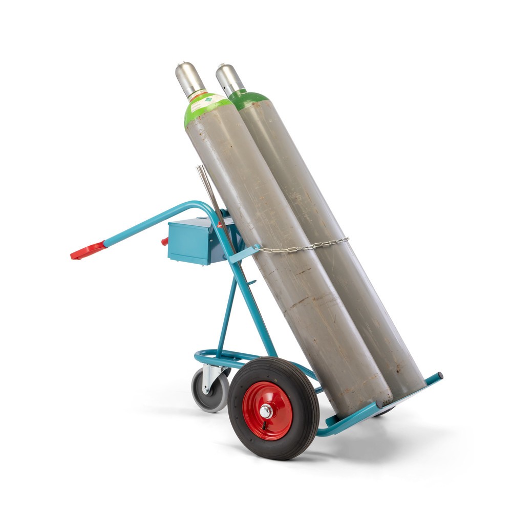 Produktabbildung Nr. 8: Ameise® Diable pour bouteilles en acier, pour 2 bouteilles de 40-50 litres, roue stabilisatrice, pneumatiques gonflables