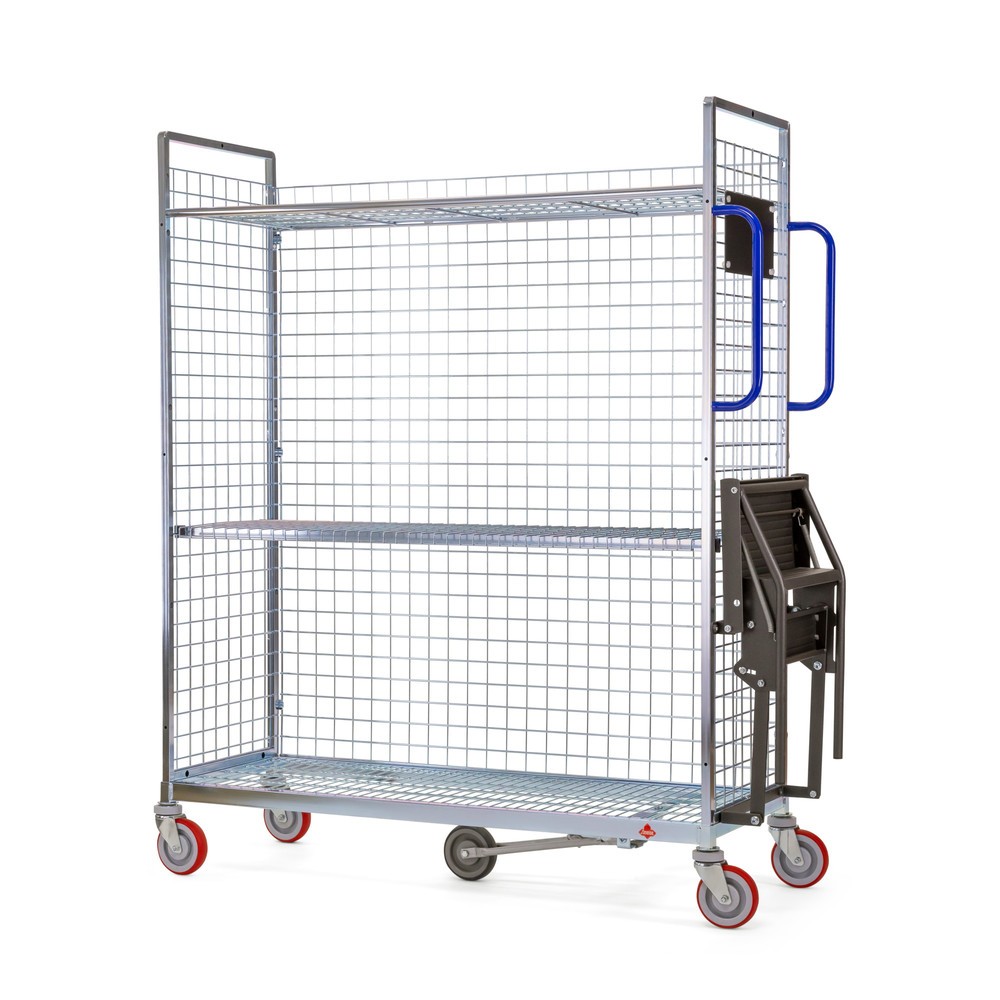 Produktabbildung: Ameise® Kommissionierwagen AK-L, 2 Gitterwände, inkl. 1 Zwischenboden, HxBxT 1.625 x 660 x 935 mm