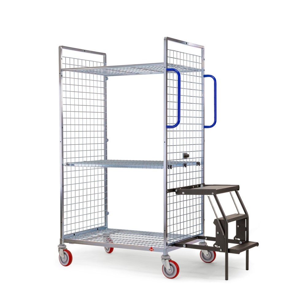 Produktabbildung Nr. 2: Ameise® Kommissionierwagen AK-M, 2 Gitterwände, inkl. 1 Zwischenboden, HxBxT 1.625 x 500 x 935 mm