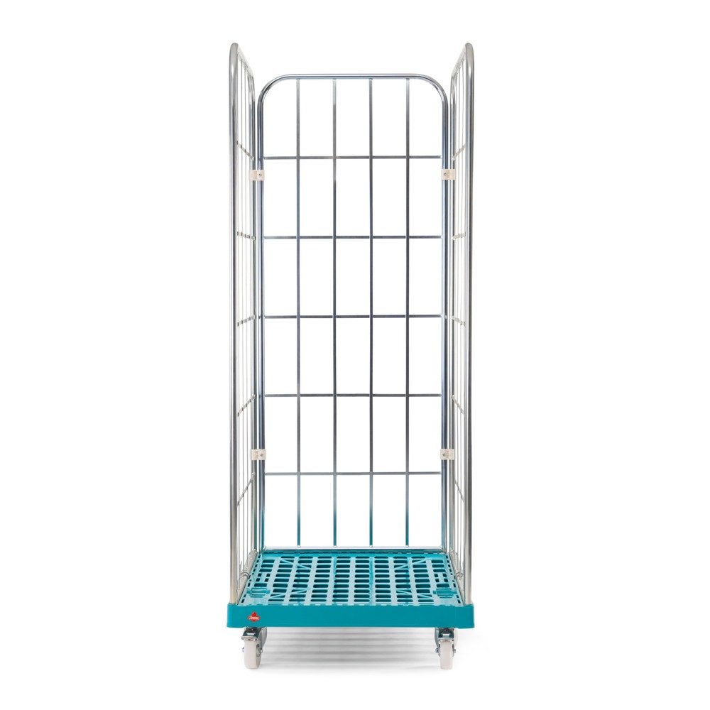 Produktabbildung Nr. 3: Ameise® Rollbehälter, 3-seitig, grobmaschig, galvanisch verzinkt, Kunststoff-Rollplatte, HxBxT 1.830 x 724 x 815 mm