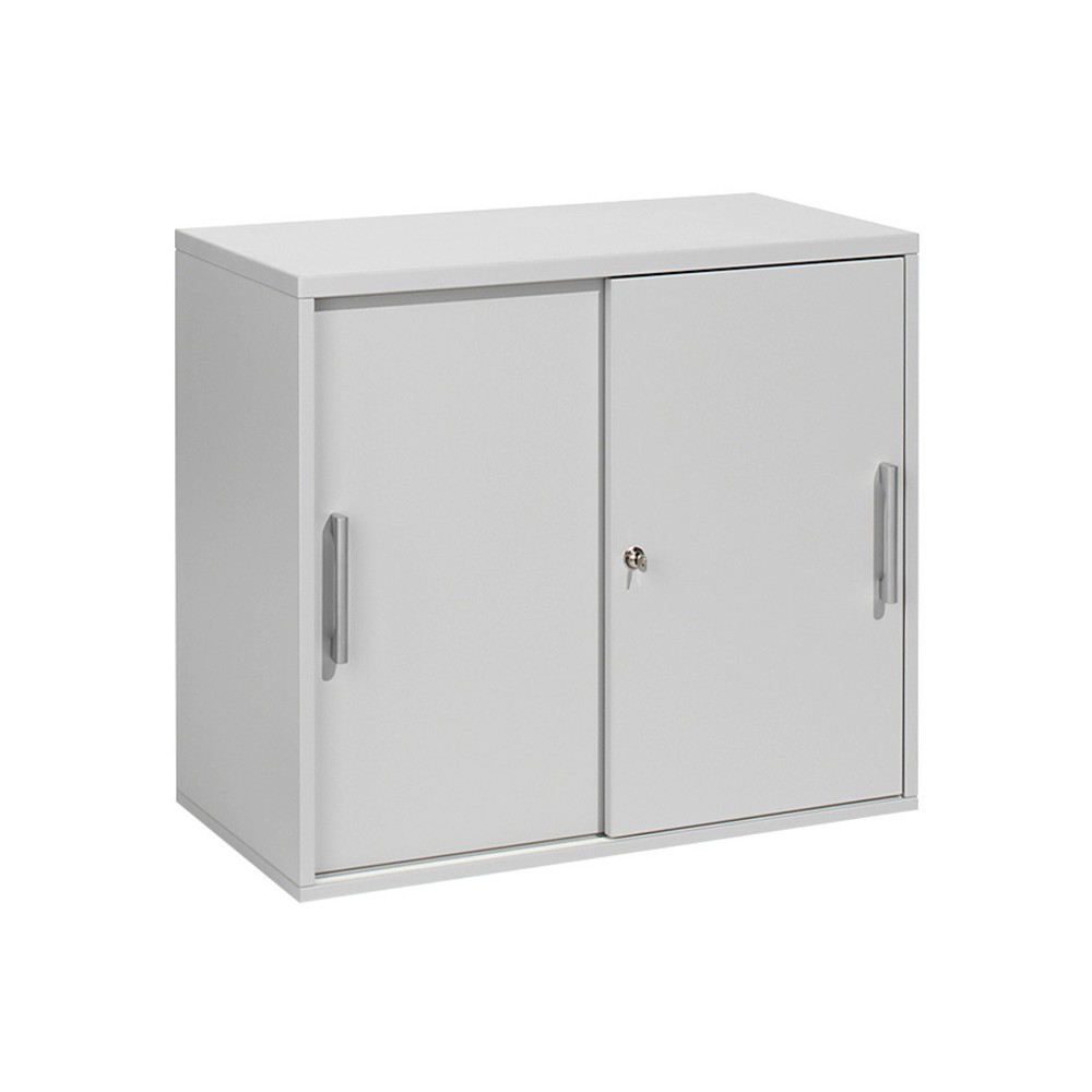 Produktabbildung: Anstell-Schiebetürschrank Profi, Breite 800 mm, lichtgrau
