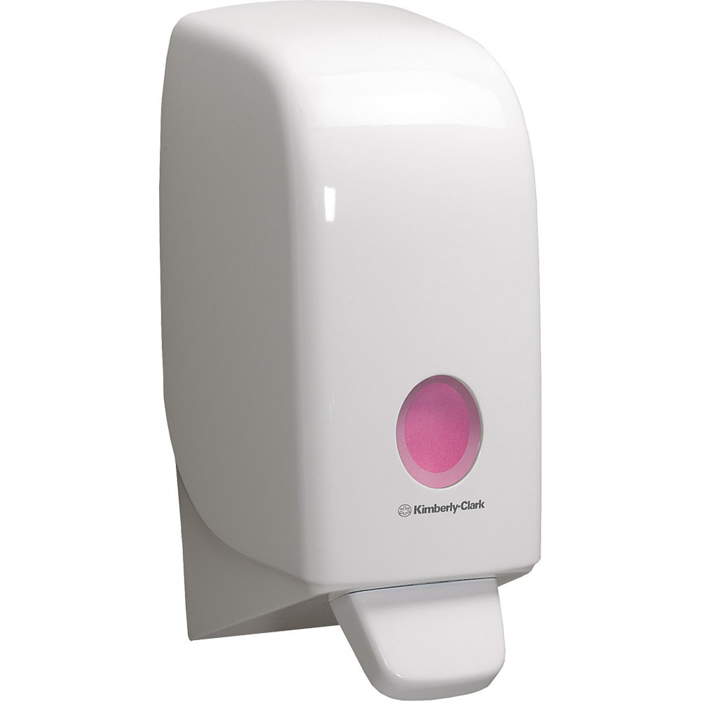 Produktabbildung: AQUARIUS Spender für Waschlotion Schaumseife  6948, B116 x H235 x T114 mm, weiss