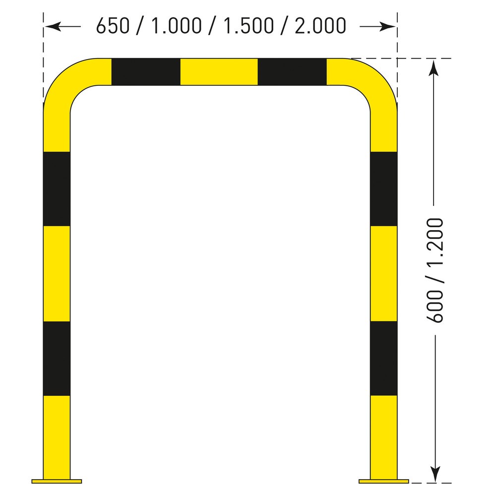 Produktabbildung Nr. 2: Arceau de protection, utilisation en extérieur, Ø 108 mm, H x l 1 200 x 2 000 mm