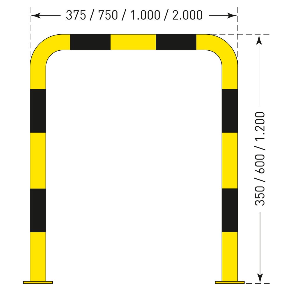 Produktabbildung Nr. 3: Arceau de protection, utilisation en intérieur, Ø 76 mm, H x l 1 200 x 2 000 mm