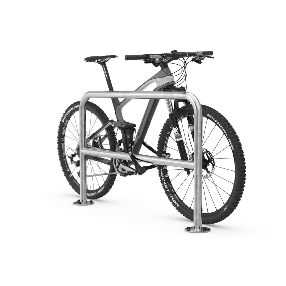 N° de l'image du produit 5 : Arceau range vélo avec tube coudé, à cheviller, longueur 1 500 mm