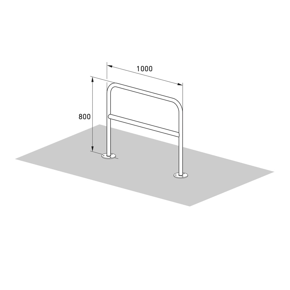 Produktabbildung Nr. 4: Arceau range vélo avec tube coudé, à cheviller, longueur 1 000 mm