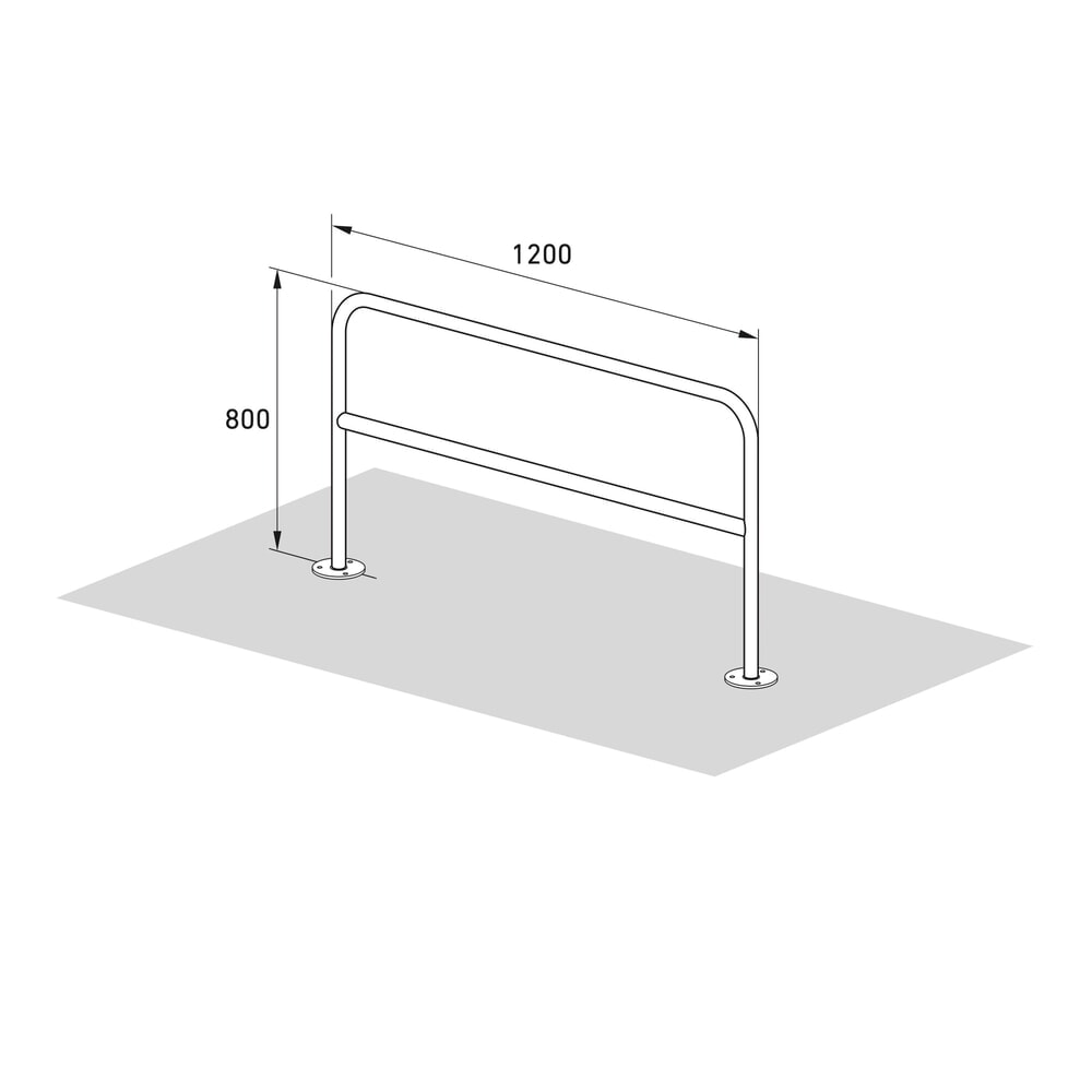 N° de l'image du produit 8 : Arceau range vélo avec tube coudé, à cheviller, longueur 1 500 mm