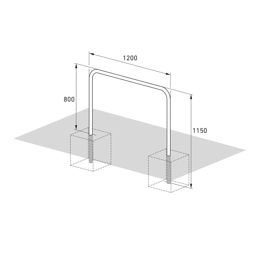 Produktabbildung Nr. 5: Arceau range vélo, standard, à bétonner, longueur 1 200 mm
